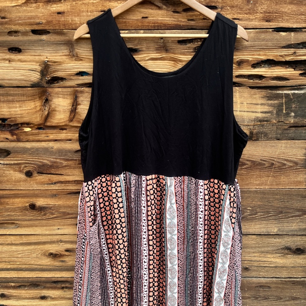 RACHEL ZOE | Sleeveless Black Stripe Printed Dress 2X - Picture 2 of 4